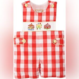 Hand Smockes Charming Red and Whte Jon Jon